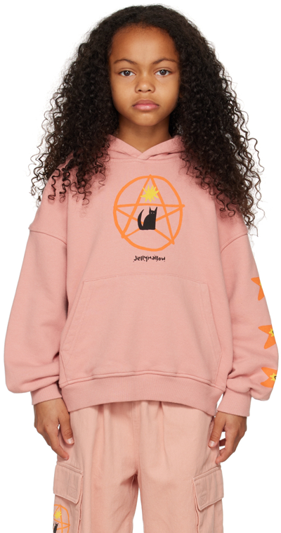 Jellymallow Kids Pink Cat Planet Hoodie In L/pink