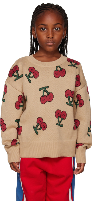 Jellymallow Kids Beige Cherry Sweater