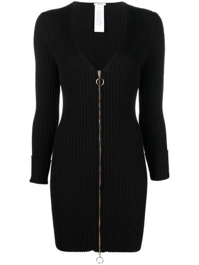 Wolford Ribbed Zip-fastening Jumper In Black