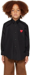 COMME DES GARÇONS PLAY KIDS BLACK HEART PATCH SHIRT