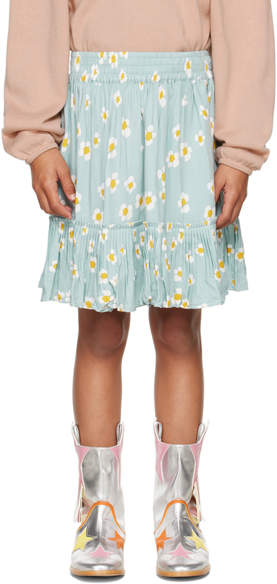 Stella Mccartney Kids Blue Daisy Print Skirt In 627mc Blue