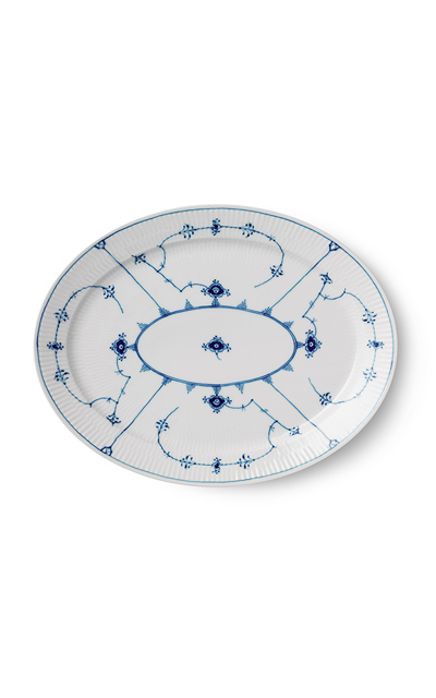 Royal Copenhagen Fluted Porcelain Platter In Blue
