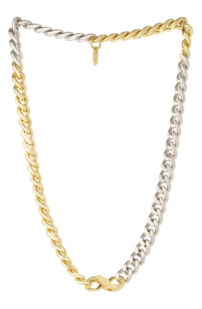 Ettika Mixed Finish Chain Necklace In Gold