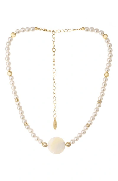 Ettika Timeless Imitation Pearl Necklace In White
