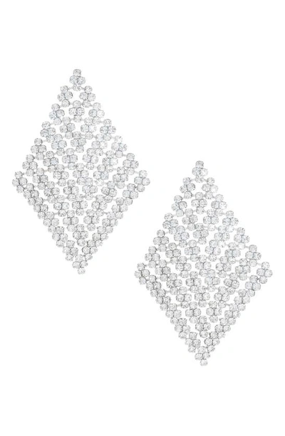 Ettika Swinging Crystal Drop Earrings In Silver