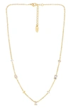 Ettika Simple Crystal Station Necklace In Gold
