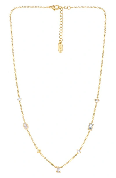 Ettika Simple Crystal Station Necklace In Gold