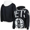 Starter Black Brooklyn Nets The Triple Double Full-zip Hoodie Jacket In Black