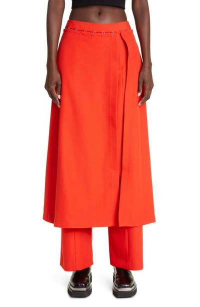 Dion Lee Skirt Overlay Suiting Pants In Orange