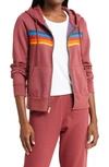 Aviator Nation 5-stripe Zip Hoodie In Claret2