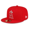 NEW ERA NEW ERA RED LOS ANGELES ANGELS THROWBACK AUTHENTIC COLLECTION 59FIFTY FITTED HAT