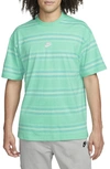 Nike Sportswear Premium Essentials Stripe Organic Cotton T-shirt In Green