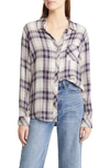 Rails Hunter Button Down Shirt In Stone Navy Fucshia