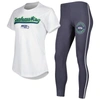 Concepts Sport Women's  White, Charcoal Seattle Seahawks Sonata T-shirt And Leggings Sleep Set In White