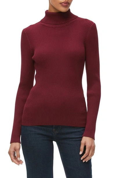 Michael Stars Nora Rib Turtleneck Top In Auburn