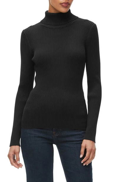 Michael Stars Nora Rib Turtleneck Top In Black