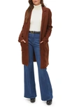 Michael Stars Sumi Knit Cardigan Coat In Chestnut