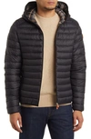 Save The Duck Akiva Nylon Puffer Jacket In Black Lining Tartan
