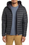 Save The Duck Alexander Ecological Black Down Jacket Man In Blue