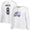 PROFILE PROFILE CALE MAKAR WHITE COLORADO AVALANCHE PLUS SIZE NAME & NUMBER LONG SLEEVE T-SHIRT