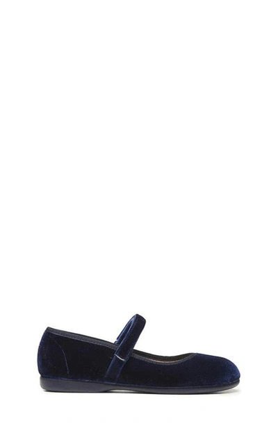 Childrenchic Kids' Velvet Mary Jane Shoe In Navy