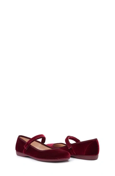 Childrenchic Kids' Velvet Mary Jane Shoe In Burgundy