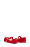 Childrenchic Kids' Velvet Mary Jane Shoe In Red
