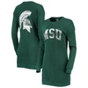 GAMEDAY COUTURE GAMEDAY COUTURE GREEN MICHIGAN STATE SPARTANS 2-HIT SWEATSHIRT MINI DRESS