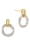 Marco Bicego Jaipur Diamond Link Station Earrings In Yellow/ White Gold