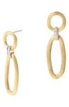 Marco Bicego Jaipur Link 18k Yellow & White Gold Mixed Link Diamond Drop Earrings In Yellow/ White Gold
