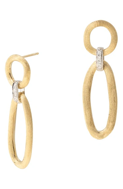 Marco Bicego Jaipur Link 18k Yellow & White Gold Mixed Link Diamond Drop Earrings In Yellow/ White Gold