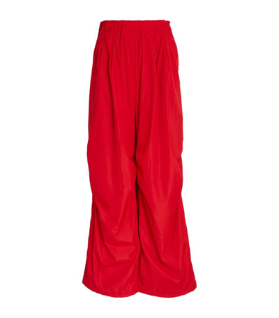 Max Mara Technical Wide-leg Trousers In Red