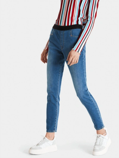 Marc Cain Collections Denim Jeans With Elasticated Waist Tc 82.18 D58 Col 353 In Multi