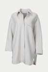 Gentle Herd Oversized Wool Shirt-jacket In Light Grey In Grey