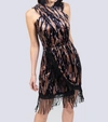 Allison New York Velvet Draped Dress In Black In Multi