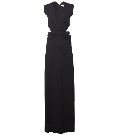 Victoria Beckham Twist Wrap Dress In Black