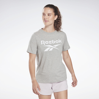 Reebok Women's Short Sleeve Logo Graphic T-shirt, Xs-4x In Medium Grey Heather