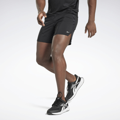 Reebok Men's Regular-fit Moisture-wicking 9" Woven Drawstring Shorts In Black