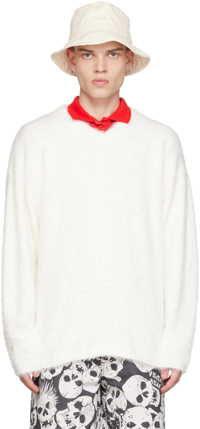 Erl White Hairy Sweater