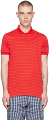 Erl Striped Polo Top In Red