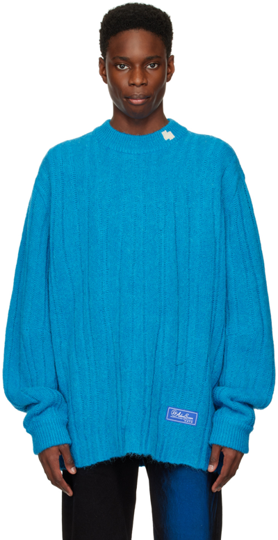 Ader Error Blue Fluic Reversible Sweater In Sky Blue