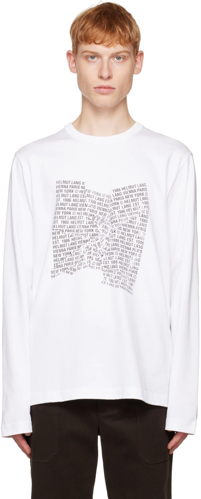 Helmut Lang Logo-print Detail Long-sleeved T-shirt In White