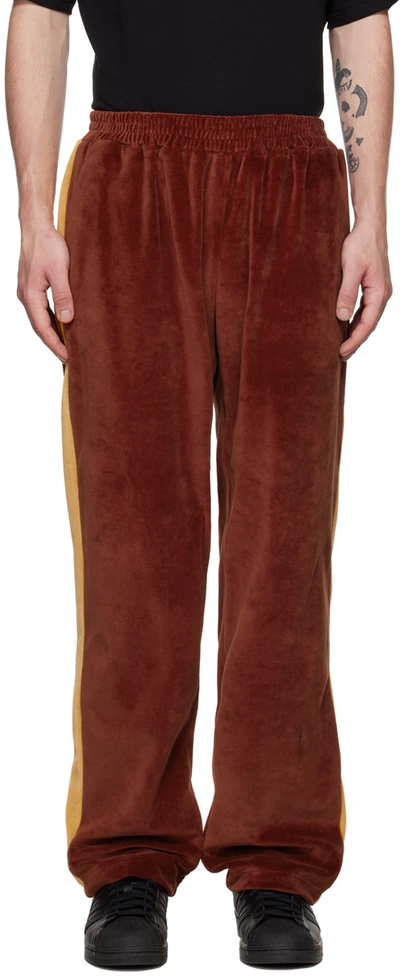 Bethany Williams Orange Organic Cotton Velour Track Trousers