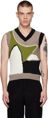 Bethany Williams Brown Colorblocked Vest In Multi