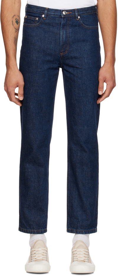 Apc Martin Straight Fit Jeans In Indigo In Medium Wash