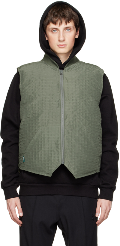 Afield Out Khaki Stowe Vest In Sage