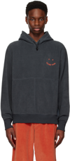 Ps By Paul Smith Happy Logo-embroidered Hoodie In 75 Greys