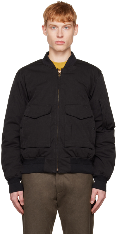 Ten C Black Bomber Jacket In 0no Nero