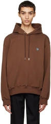 SOLID HOMME BROWN EMBROIDERED HOODIE