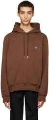 Solid Homme Brown Embroidered Hoodie In 715d Mud